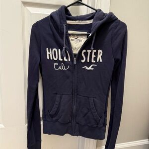Hollister Navy Blue Zip-Up Hoodie